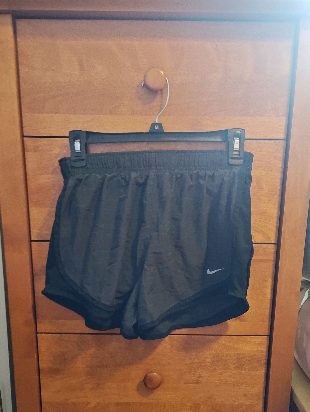 Nike Women's Black Athletic Running Shorts with Swoosh